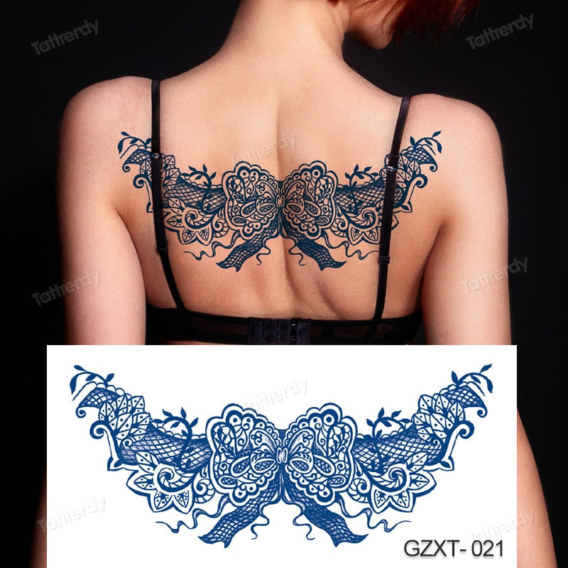 Back Tattoos Temporary Womens Fake Tattoo Angel Wing Phoenix Bird for Women Men on Body Art Waterproof Sticker Tatoo Juice Ink