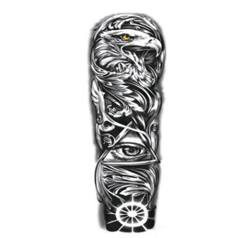 Big Arm Sleeve Tattoo Lion Wolf Skull Waterproof Long-lasting Temporary Tattoo Sticker Body Art Fake Fake Tattoo Women Men