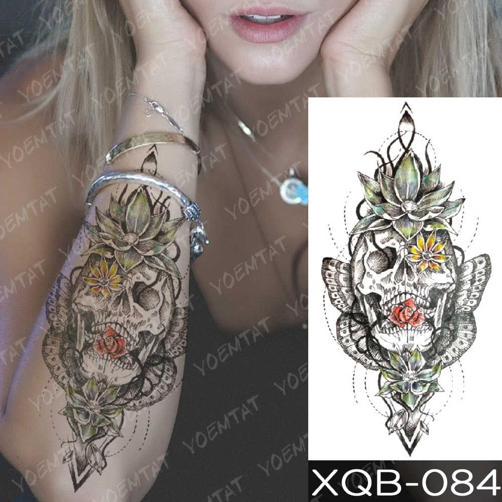 Waterproof Temporary Tattoo Sticker Blue Ice Dragon Plum Blossom Flash Tattoos Family Tree Fox Body Art Arm Fake Tatoo Women Men