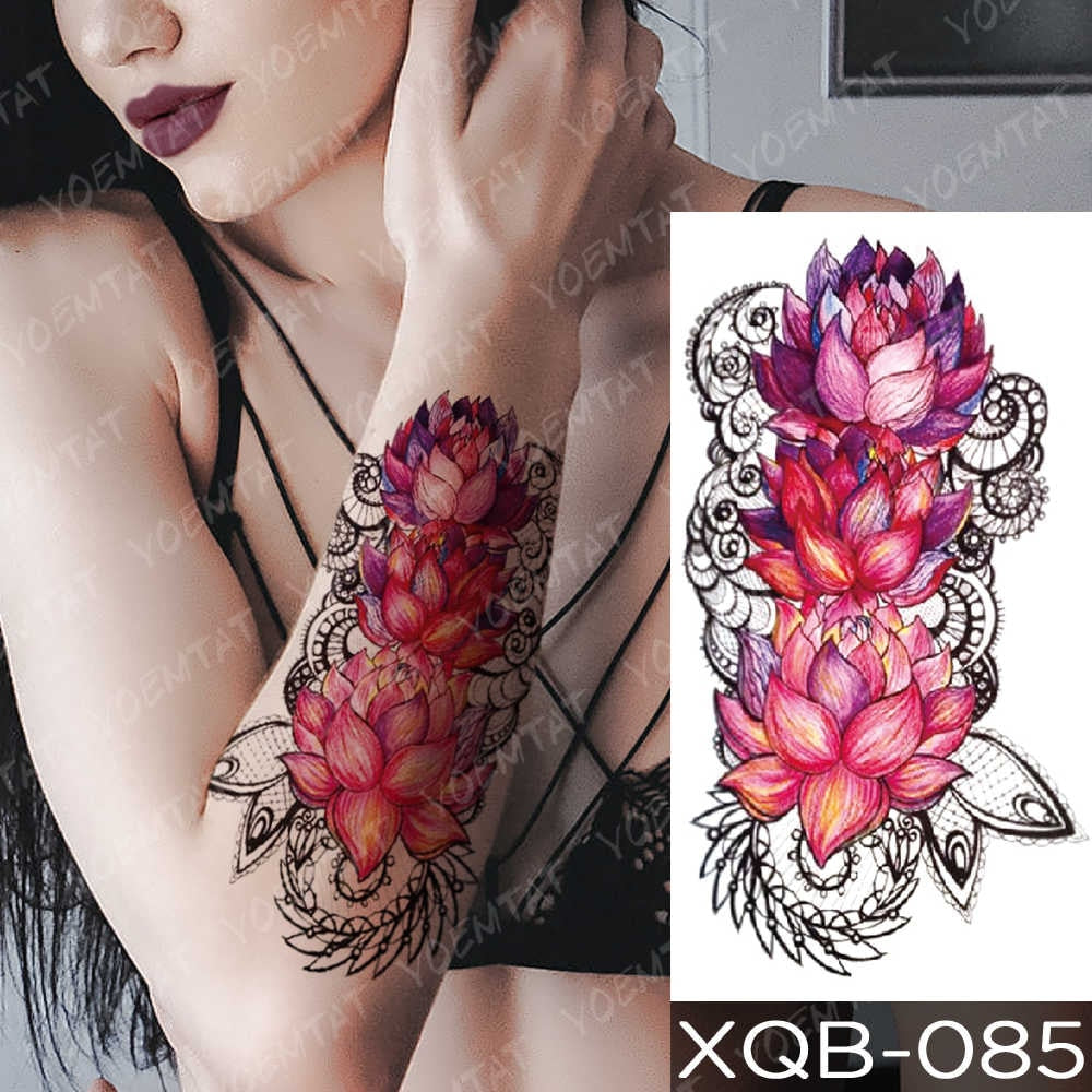 Waterproof Temporary Tattoo Sticker Blue Ice Dragon Plum Blossom Flash Tattoos Family Tree Fox Body Art Arm Fake Tatoo Women Men