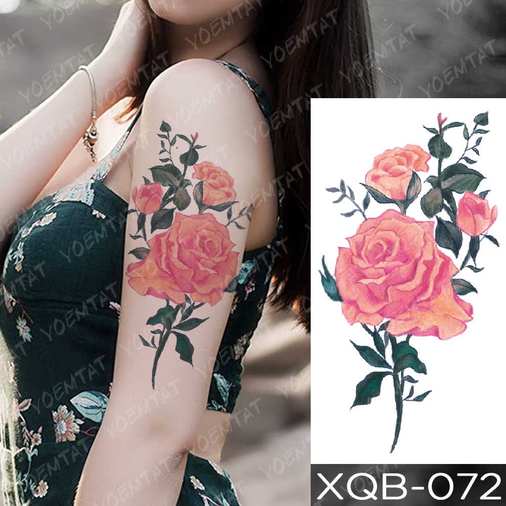 Waterproof Temporary Tattoo Sticker Blue Ice Dragon Plum Blossom Flash Tattoos Family Tree Fox Body Art Arm Fake Tatoo Women Men