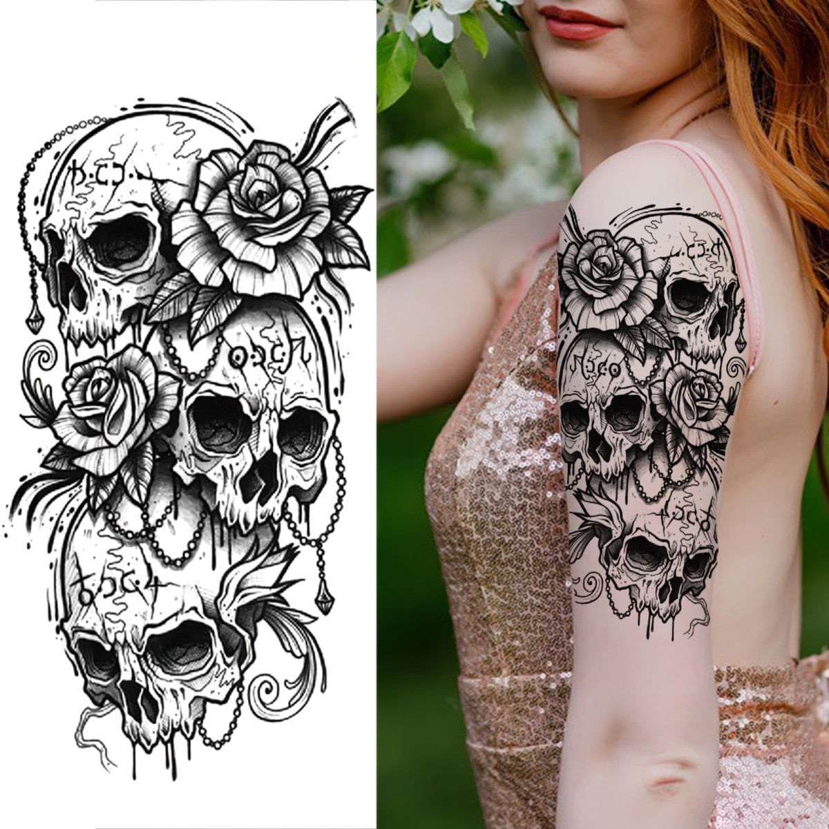 Realistic Daffodil Flower Lion Temporary Tattoos For Women Men Adult Tiger Butterfly Sword Fake Tattoo Sticker Arm Foot Tatoos