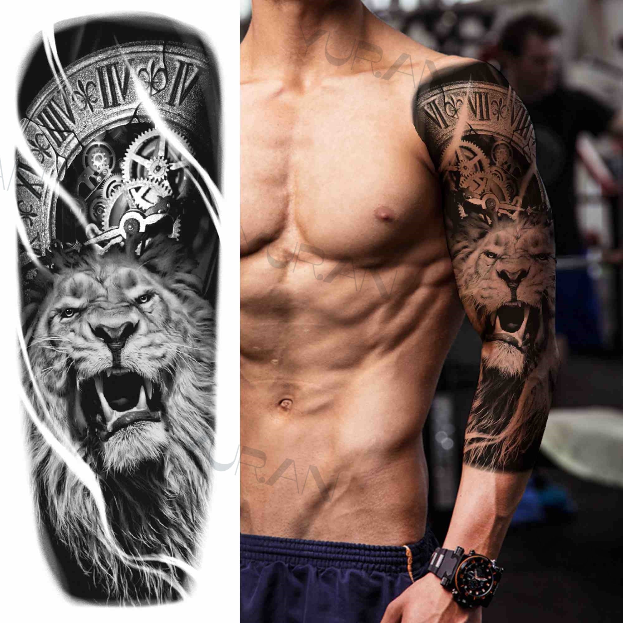 DIY Tribal Totem Full Arm Temporary Tattoo Sleeve For Men Women Adult Maori Skull Tattoos StickerBlack Fake Tatoos Makeup Tools