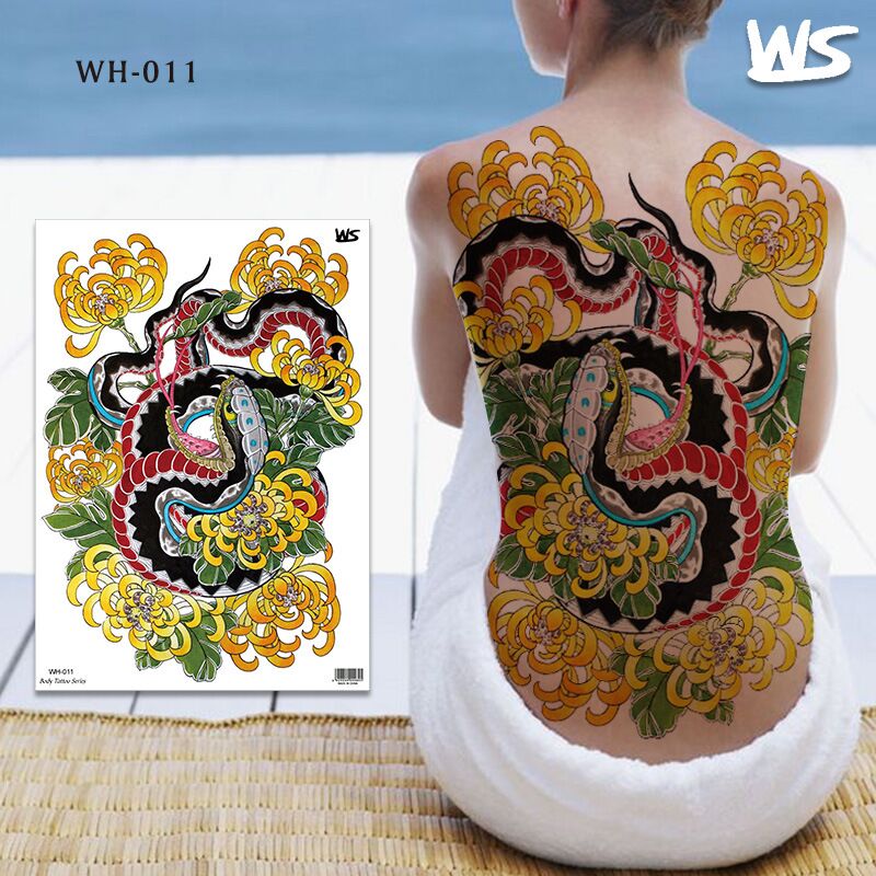 adult tattoo waterproof large full back sexy body tattoos for women men dragon temporary tattoo snake tribal water tatoo fake