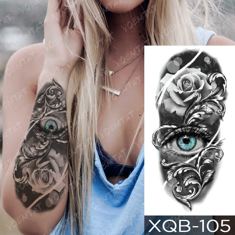 Waterproof Temporary Tattoo Sticker Blue Ice Dragon Plum Blossom Flash Tattoos Family Tree Fox Body Art Arm Fake Tatoo Women Men