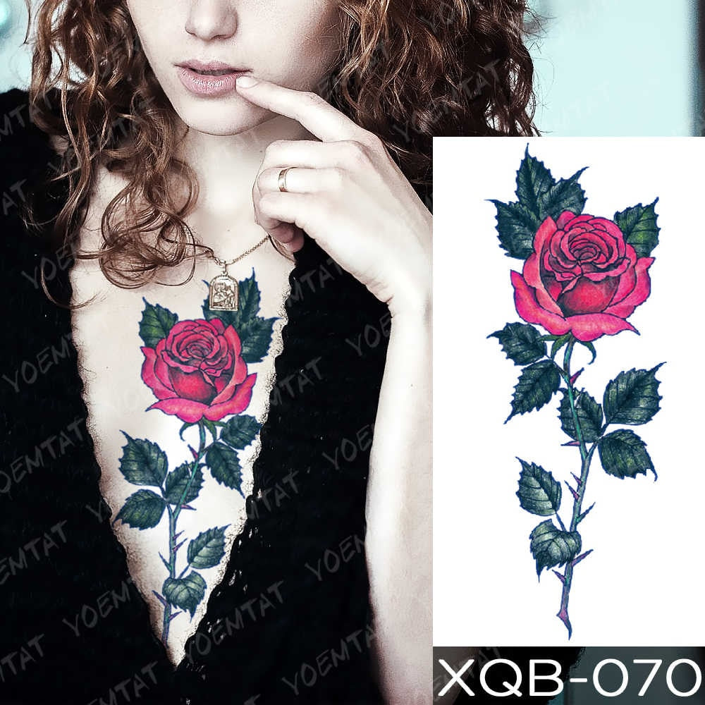 Waterproof Temporary Tattoo Sticker Blue Ice Dragon Plum Blossom Flash Tattoos Family Tree Fox Body Art Arm Fake Tatoo Women Men