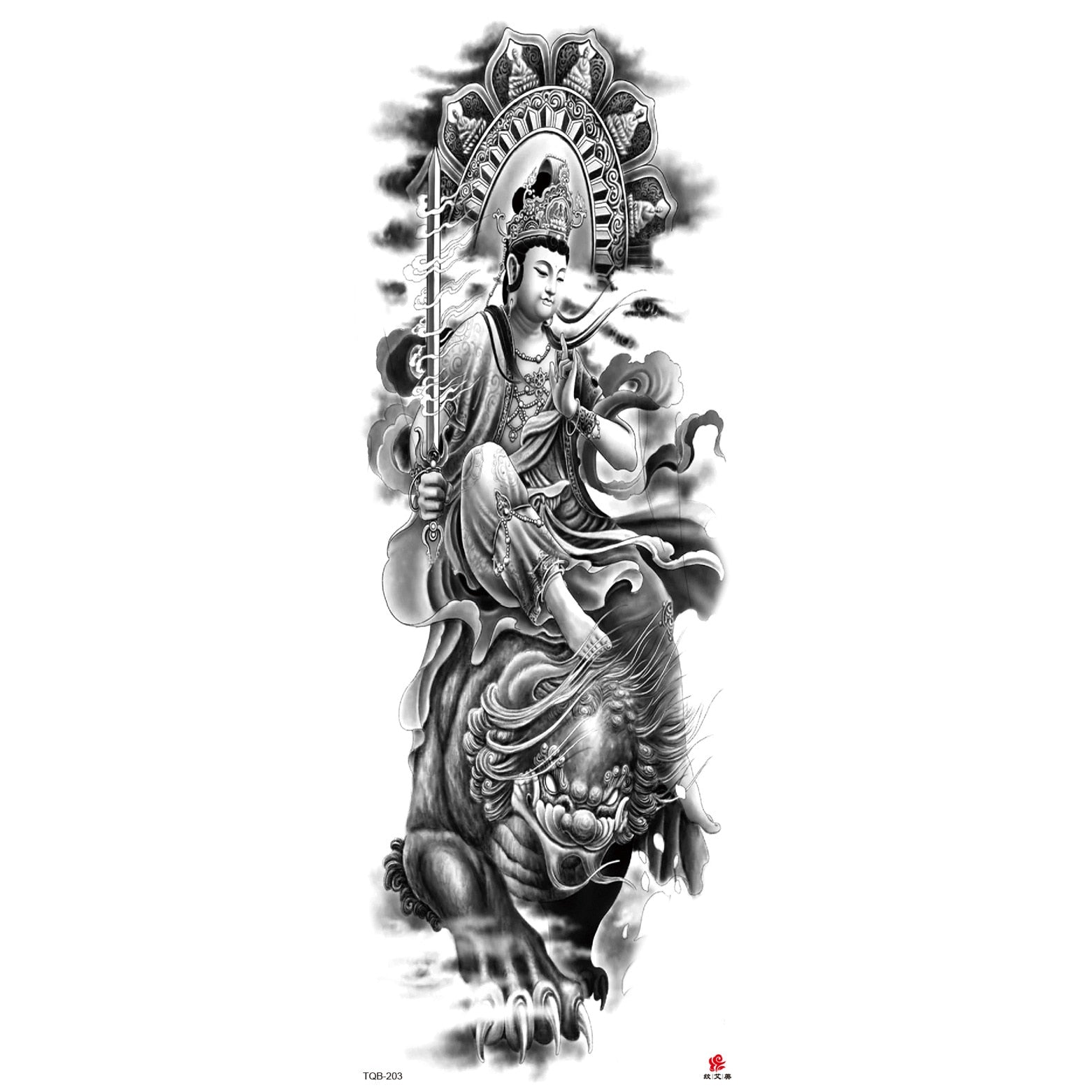 Big Arm Sleeve Tattoo Lion Wolf Skull Waterproof Long-lasting Temporary Tattoo Sticker Body Art Fake Fake Tattoo Women Men