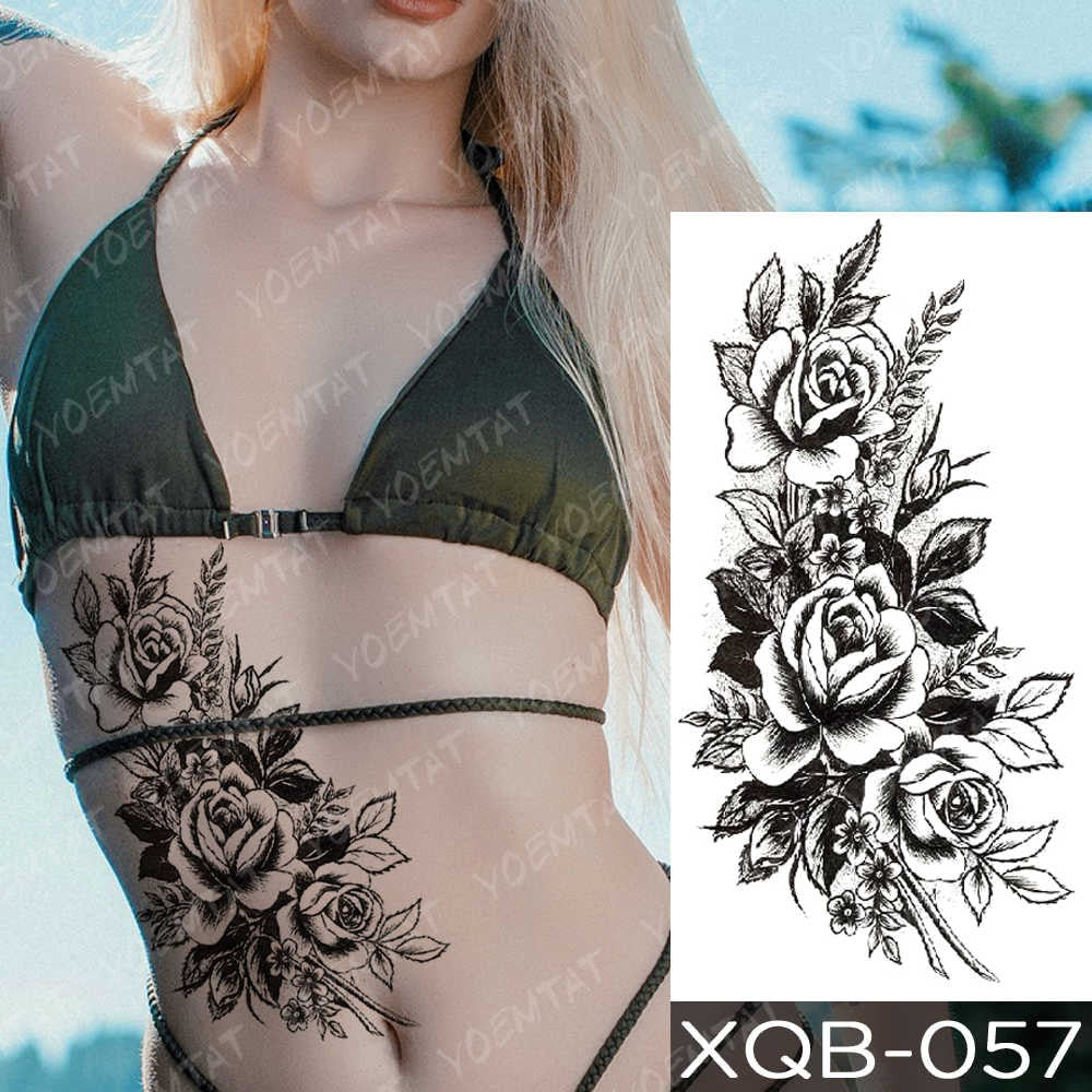 Waterproof Temporary Tattoo Sticker Blue Ice Dragon Plum Blossom Flash Tattoos Family Tree Fox Body Art Arm Fake Tatoo Women Men