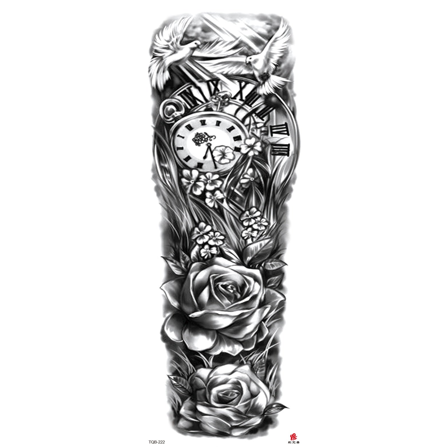 Big Arm Sleeve Tattoo Lion Wolf Skull Waterproof Long-lasting Temporary Tattoo Sticker Body Art Fake Fake Tattoo Women Men