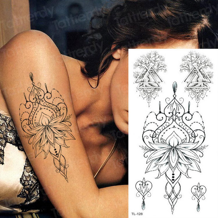 purple flower tattoos waterproof sexy tattoo for women girls peony rose lotus flower tattoo and body art fashion stickers bikini