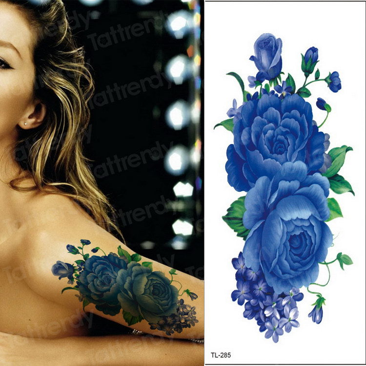 purple flower tattoos waterproof sexy tattoo for women girls peony rose lotus flower tattoo and body art fashion stickers bikini