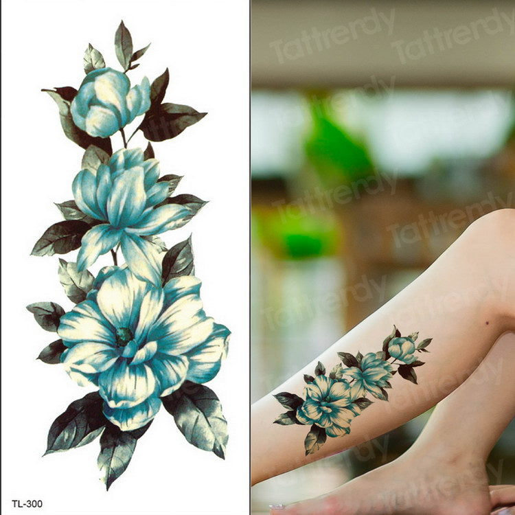 purple flower tattoos waterproof sexy tattoo for women girls peony rose lotus flower tattoo and body art fashion stickers bikini