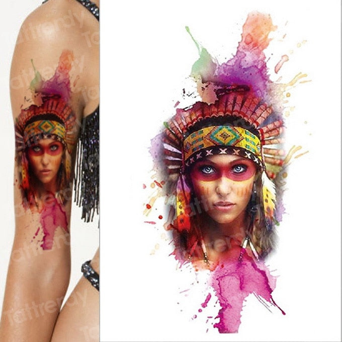 temporary tattoo & body art tattoo sticker arm sleeve tattoo waterproof fake tatoo men women death skull halloween face tattoo