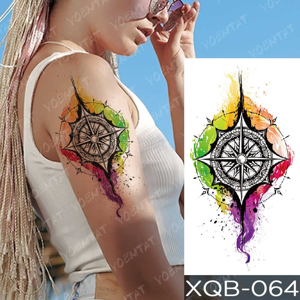 Waterproof Temporary Tattoo Sticker Blue Ice Dragon Plum Blossom Flash Tattoos Family Tree Fox Body Art Arm Fake Tatoo Women Men