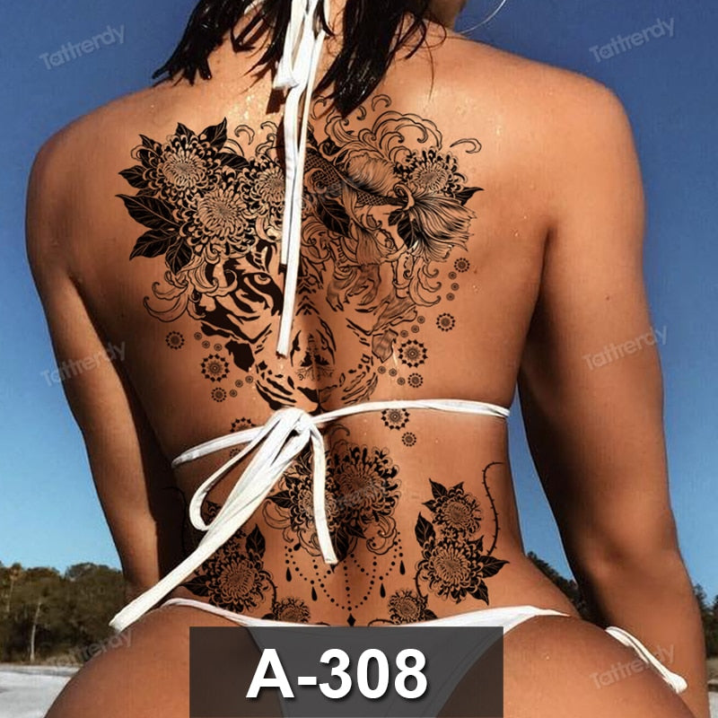 adult tattoo waterproof large full back sexy body tattoos for women men dragon temporary tattoo snake tribal water tatoo fake