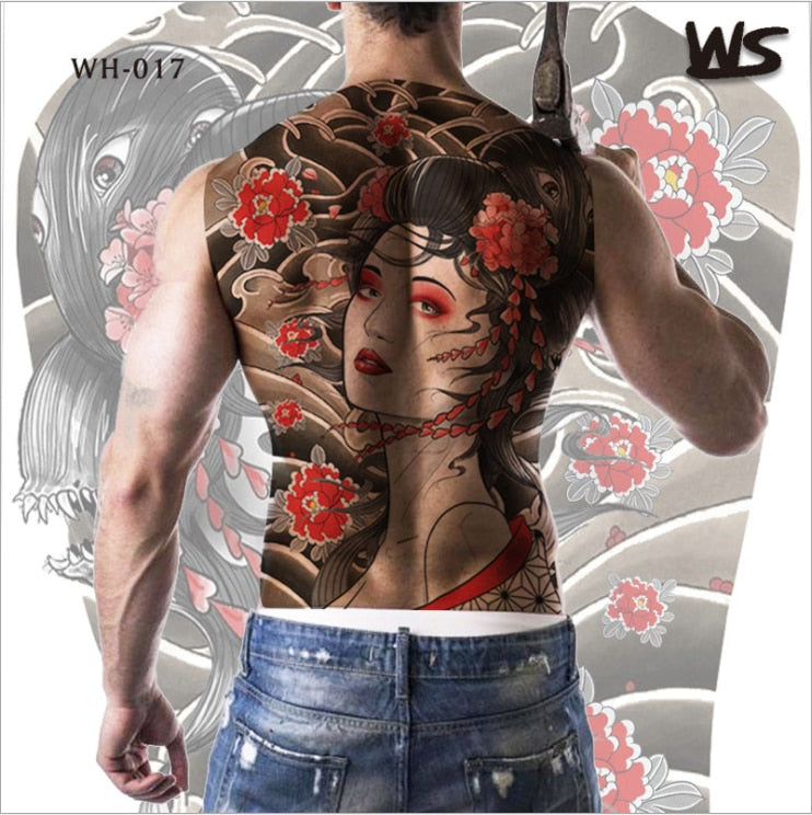 adult tattoo waterproof large full back sexy body tattoos for women men dragon temporary tattoo snake tribal water tatoo fake