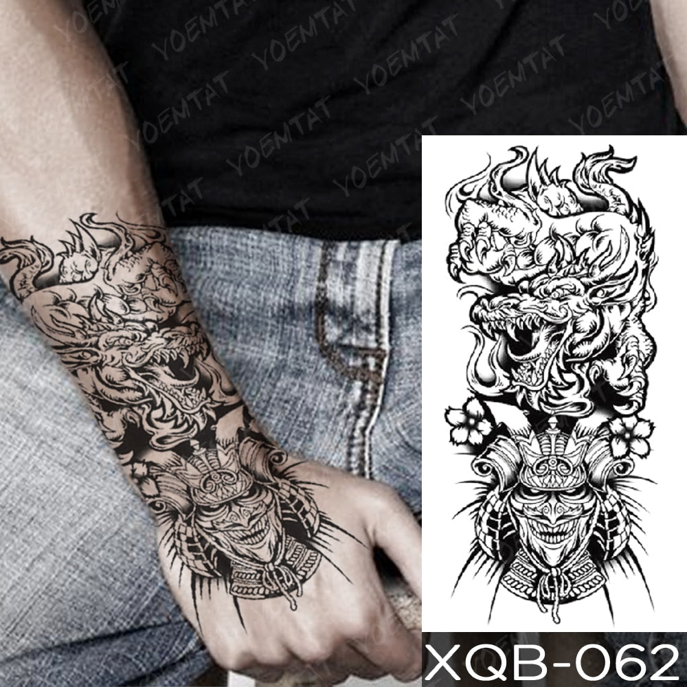 Waterproof Temporary Tattoo Sticker Forest Lion Tiger Bear Flash Tattoos Women Leopard Wolf Crown Body Art Arm Fake Tatoo Men