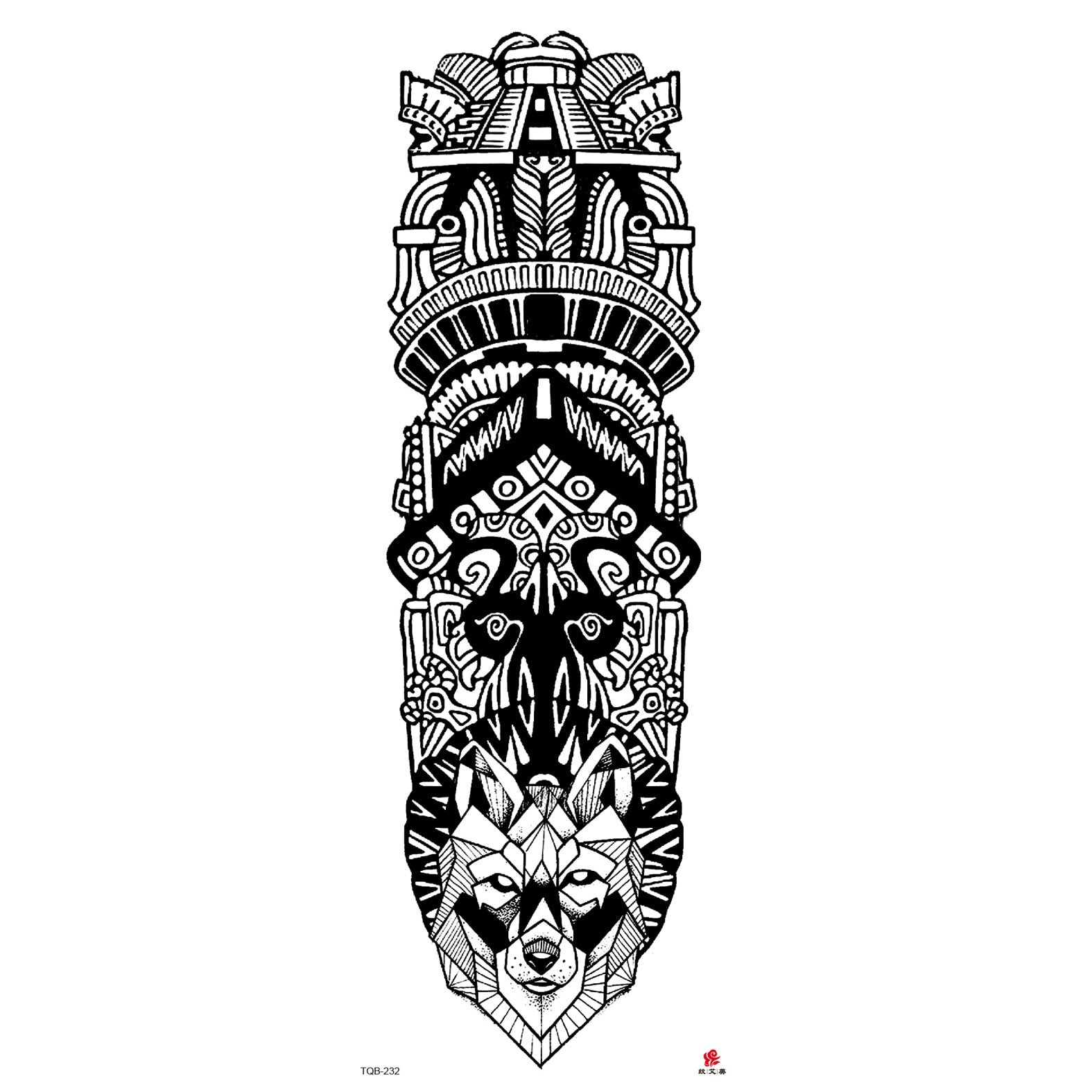 Big Arm Sleeve Tattoo Lion Wolf Skull Waterproof Long-lasting Temporary Tattoo Sticker Body Art Fake Fake Tattoo Women Men