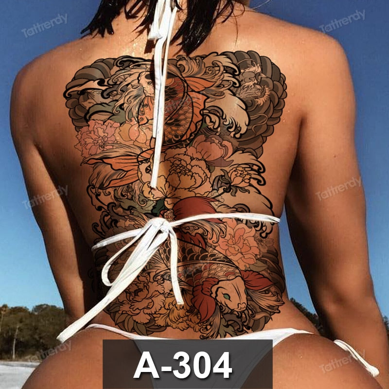 adult tattoo waterproof large full back sexy body tattoos for women men dragon temporary tattoo snake tribal water tatoo fake