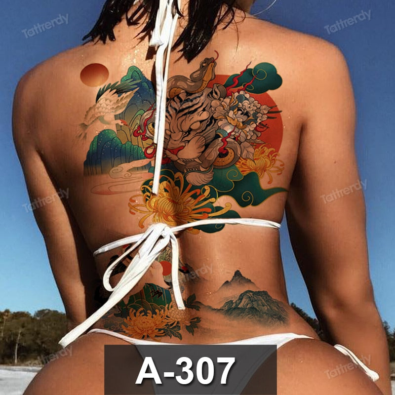 adult tattoo waterproof large full back sexy body tattoos for women men dragon temporary tattoo snake tribal water tatoo fake