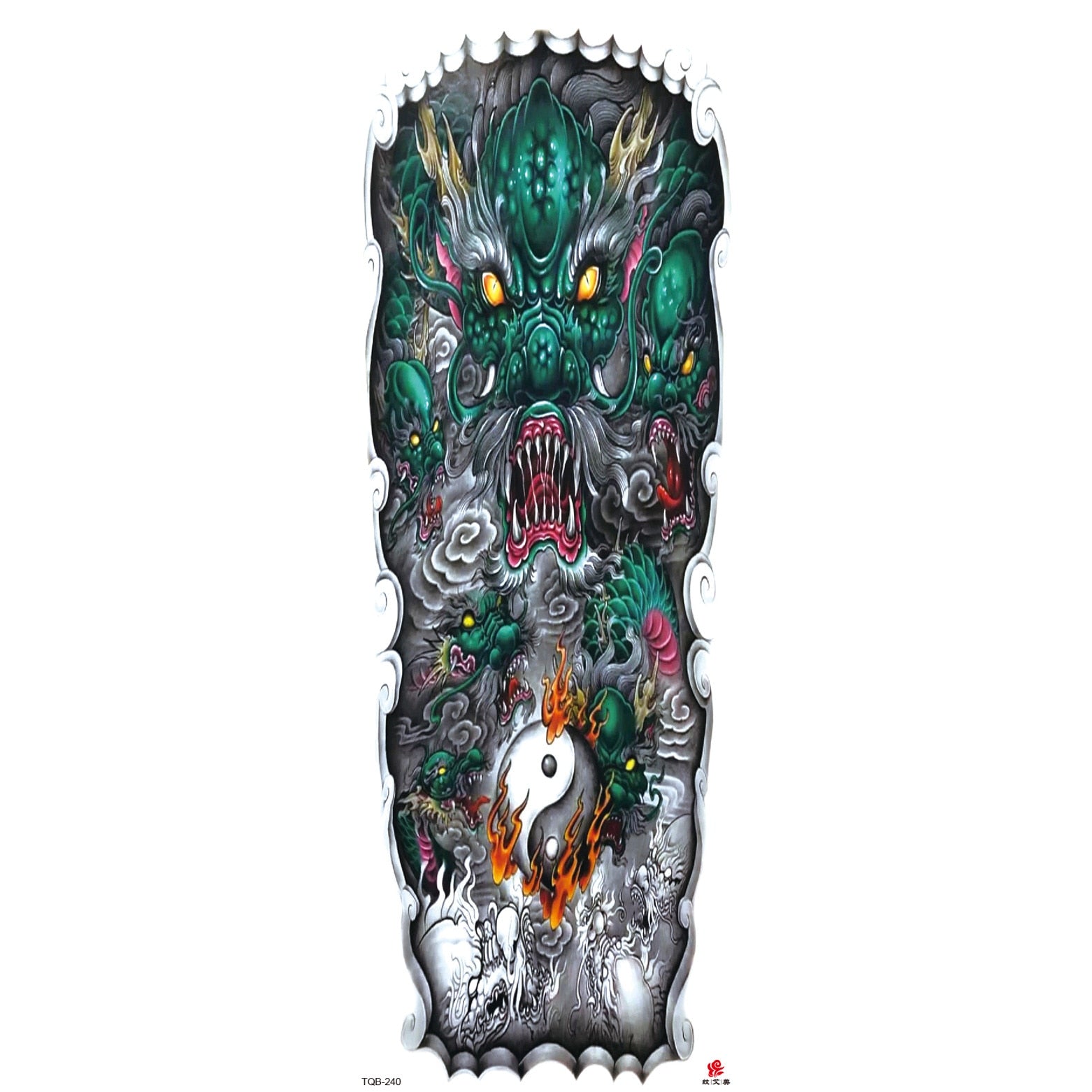 Big Arm Sleeve Tattoo Lion Wolf Skull Waterproof Long-lasting Temporary Tattoo Sticker Body Art Fake Fake Tattoo Women Men