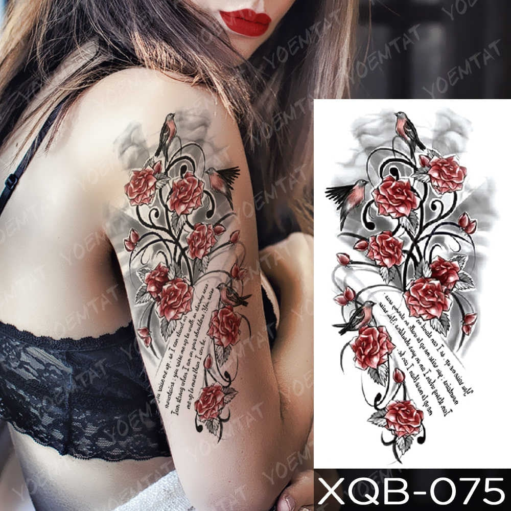 Waterproof Temporary Tattoo Sticker Blue Ice Dragon Plum Blossom Flash Tattoos Family Tree Fox Body Art Arm Fake Tatoo Women Men