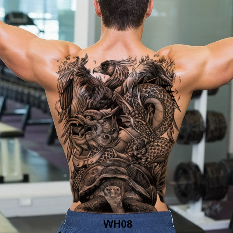 adult tattoo waterproof large full back sexy body tattoos for women men dragon temporary tattoo snake tribal water tatoo fake