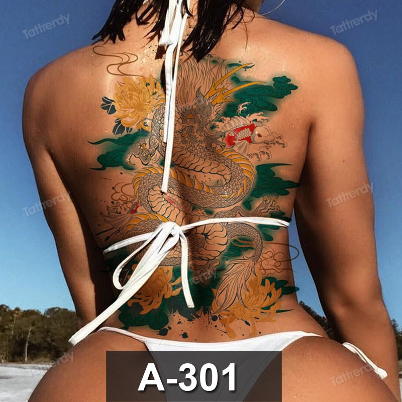 adult tattoo waterproof large full back sexy body tattoos for women men dragon temporary tattoo snake tribal water tatoo fake