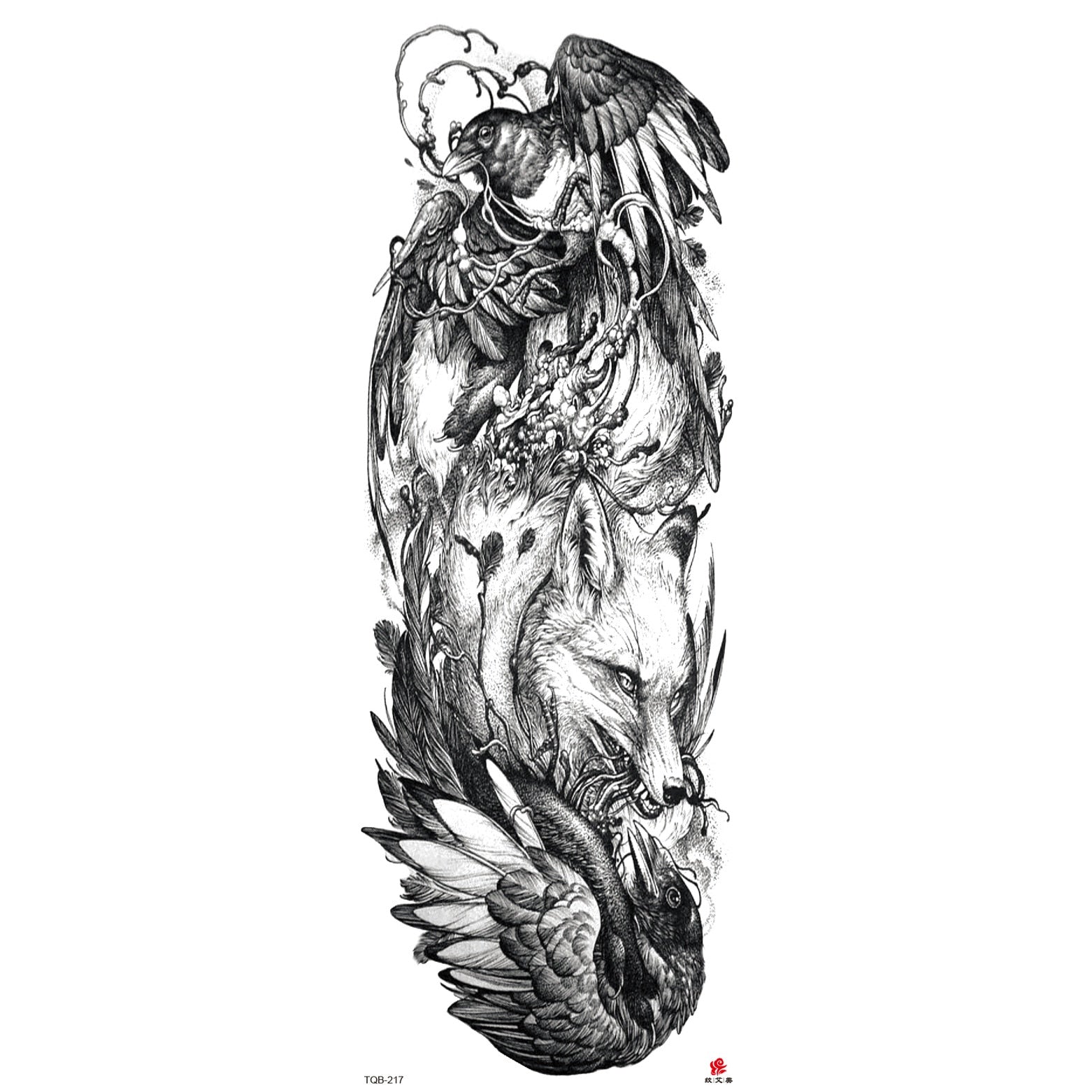 Big Arm Sleeve Tattoo Lion Wolf Skull Waterproof Long-lasting Temporary Tattoo Sticker Body Art Fake Fake Tattoo Women Men