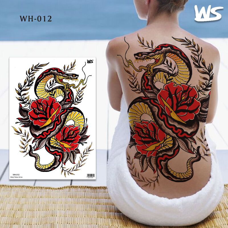 adult tattoo waterproof large full back sexy body tattoos for women men dragon temporary tattoo snake tribal water tatoo fake