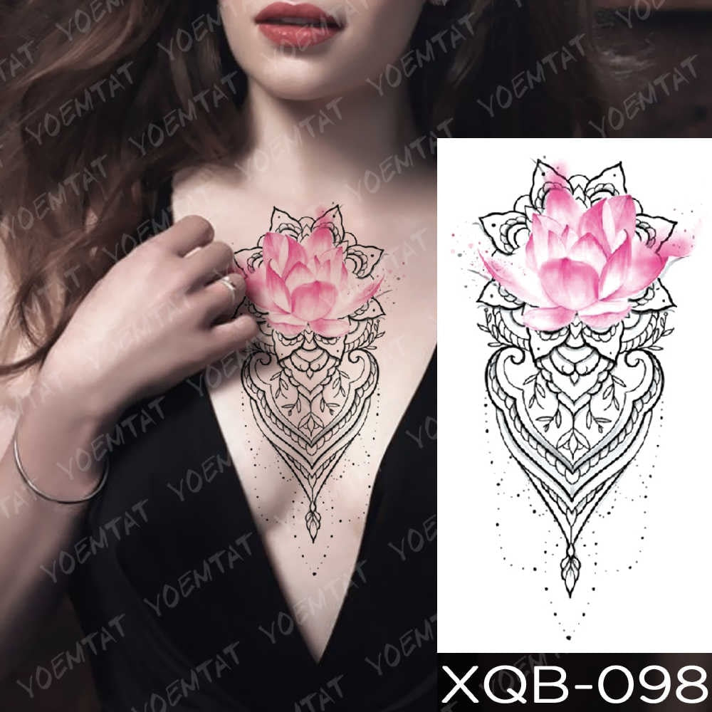 Waterproof Temporary Tattoo Sticker Blue Ice Dragon Plum Blossom Flash Tattoos Family Tree Fox Body Art Arm Fake Tatoo Women Men