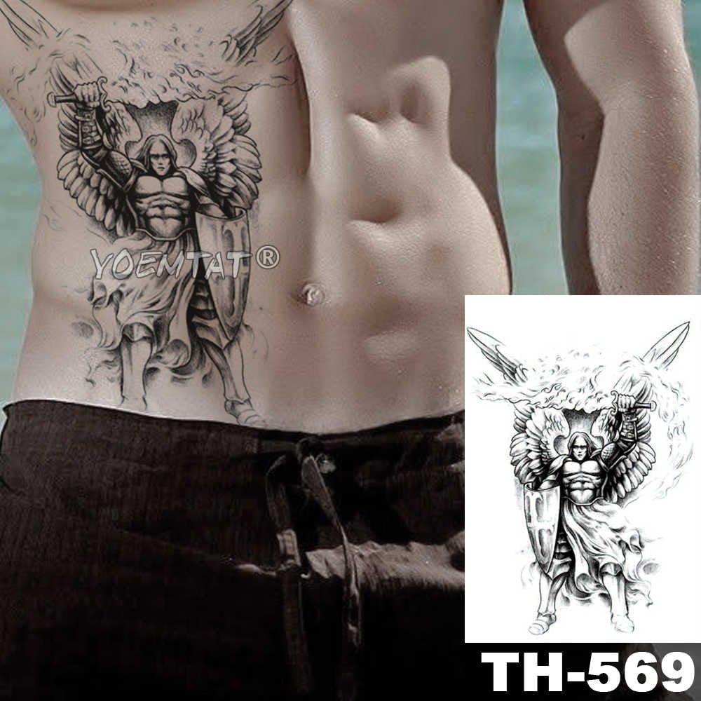 Wing Holy Angel Waterproof Temporary Tattoo Sticker Brave knight Warrior Flash Tattoos Body Art Arm Fake Tatoo