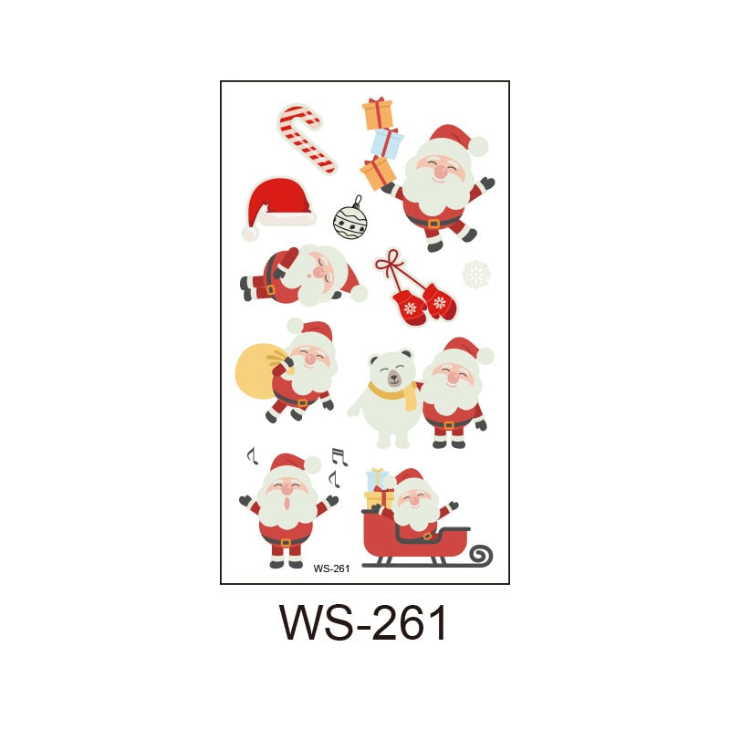 New Christmas Tattoo Sticker Cartoon Christmas Luminous Child Tattoo Sticker New Year Party Temporary Tattoo Sticker