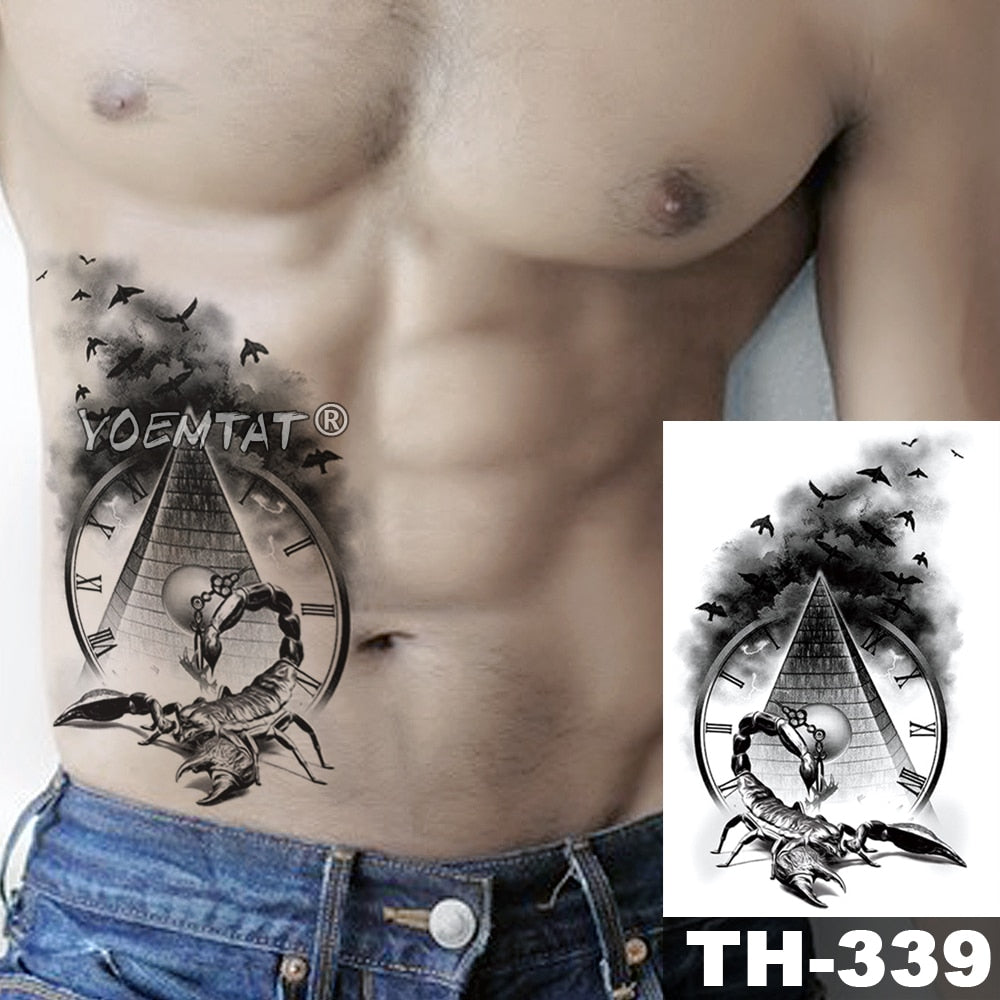 Waterproof Temporary Tattoo Sticker Forest Lion Tiger Bear Flash Tattoos Women Leopard Wolf Crown Body Art Arm Fake Tatoo Men