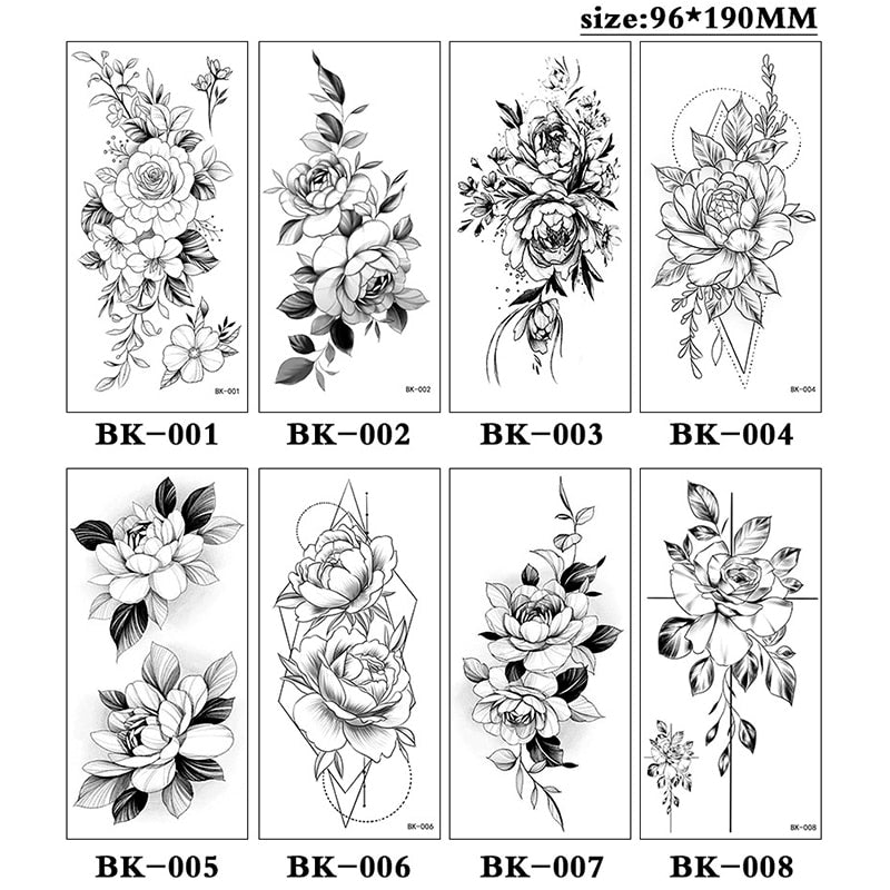 Tattoos Sticker Waterproof Temporary Sketch Flower Simple Flower Sternum Stick Temporary Tattoo Stick Women