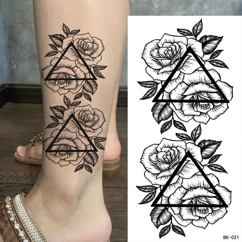 Tattoos Sticker Waterproof Temporary Sketch Flower Simple Flower Sternum Stick Temporary Tattoo Stick Women