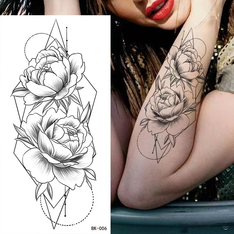 Tattoos Sticker Waterproof Temporary Sketch Flower Simple Flower Sternum Stick Temporary Tattoo Stick Women