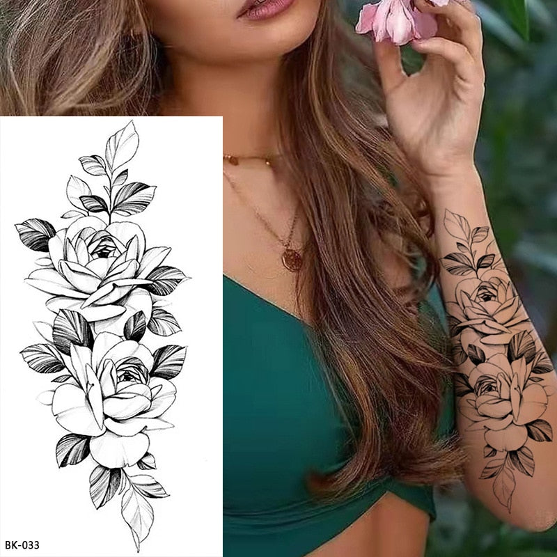 Tattoos Sticker Waterproof Temporary Sketch Flower Simple Flower Sternum Stick Temporary Tattoo Stick Women