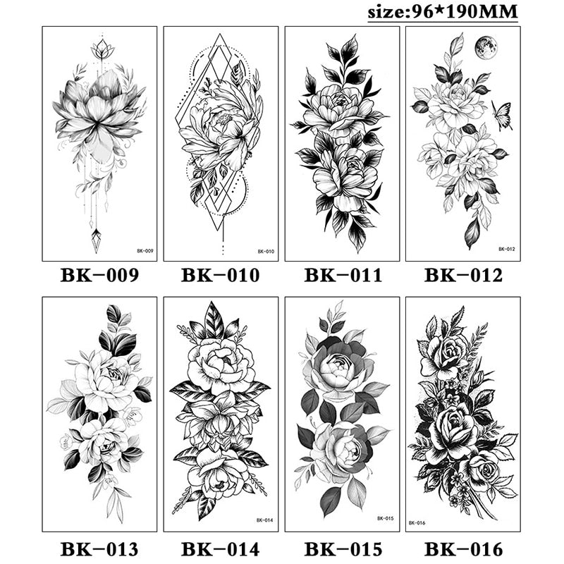 Tattoos Sticker Waterproof Temporary Sketch Flower Simple Flower Sternum Stick Temporary Tattoo Stick Women