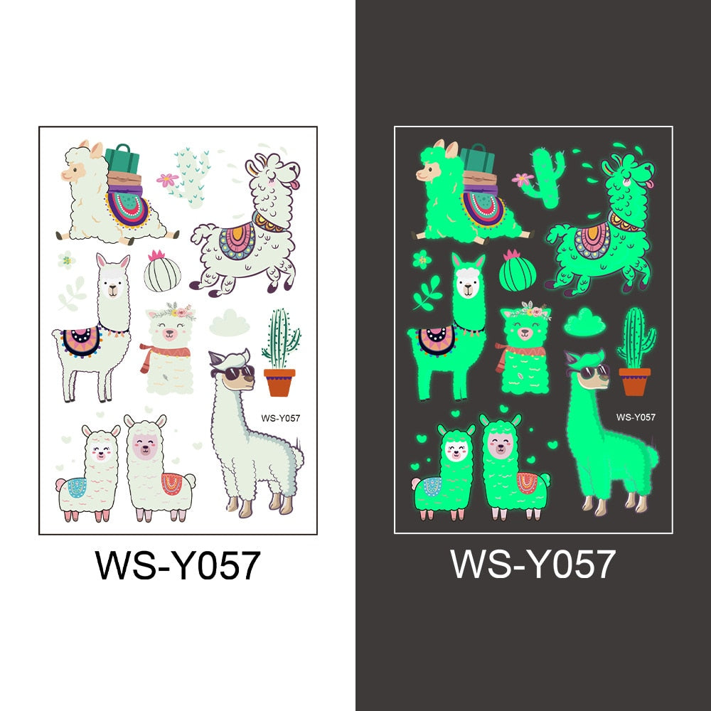 Tattoo Stickers Luminous Child Kid Temporary Fake Tattoos Glow Paste on Face Arm Leg for Children Body Art Mermaid Sticker