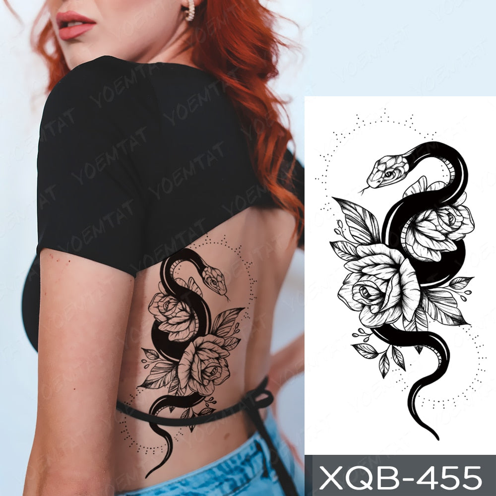 Waterproof Temporary Tattoo Sticker Forest Lion Tiger Bear Flash Tattoos Women Leopard Wolf Crown Body Art Arm Fake Tatoo Men