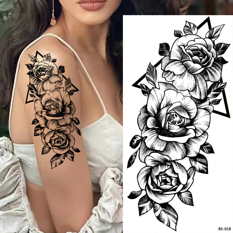 Tattoos Sticker Waterproof Temporary Sketch Flower Simple Flower Sternum Stick Temporary Tattoo Stick Women