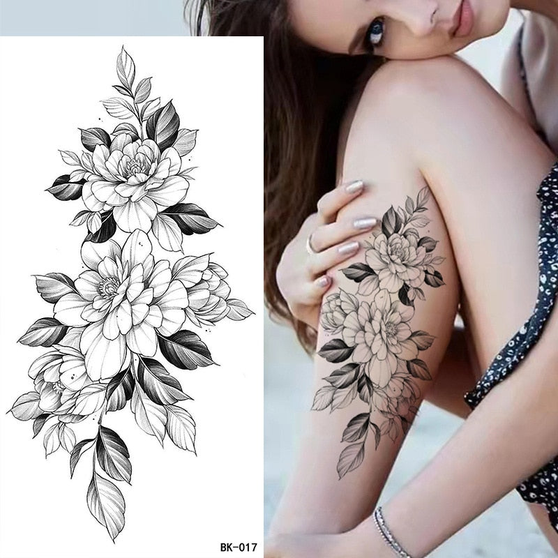 Tattoos Sticker Waterproof Temporary Sketch Flower Simple Flower Sternum Stick Temporary Tattoo Stick Women