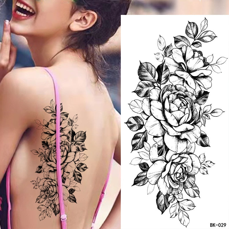 Tattoos Sticker Waterproof Temporary Sketch Flower Simple Flower Sternum Stick Temporary Tattoo Stick Women