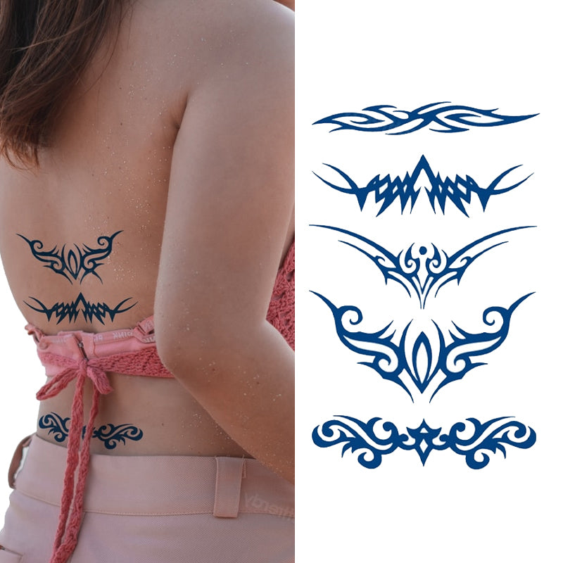 Juice Ink Tattoos Body Art Lasting Waterproof Temporary Tattoo Sticker Waist Totem Tatoo Moon Butterfly Arm Fake Tatto Women Men