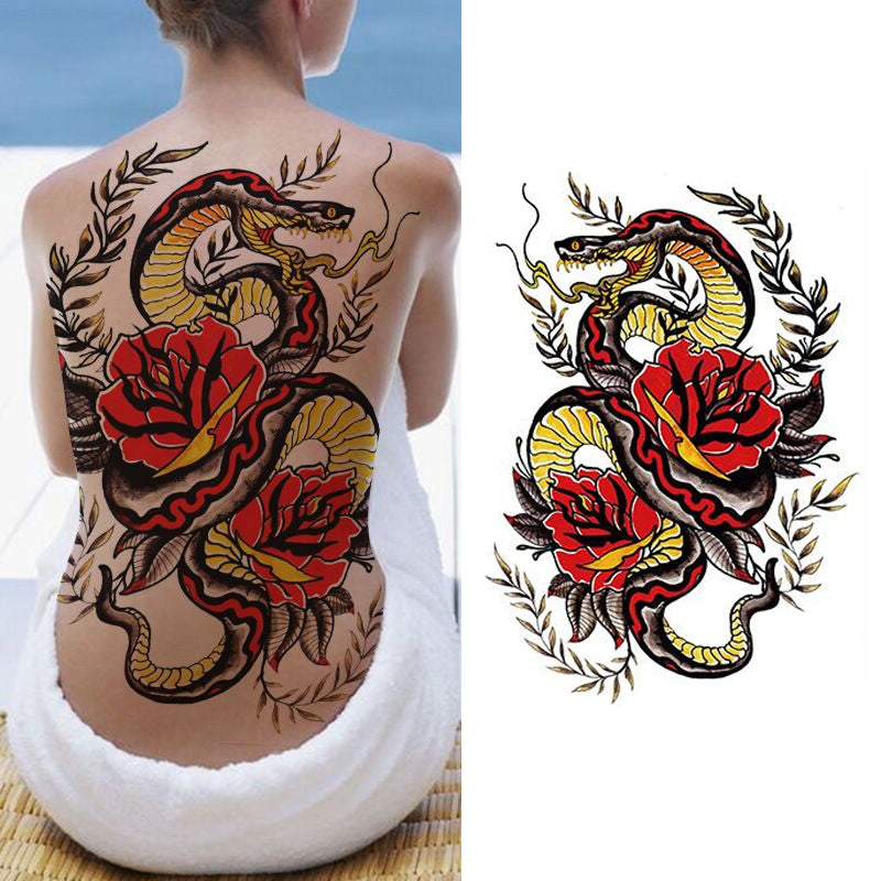 adult tattoo waterproof large full back sexy body tattoos for women men dragon temporary tattoo snake tribal water tatoo fake